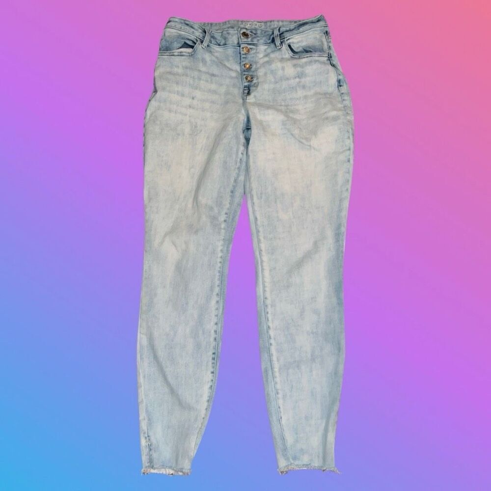 Maurices Button Fly High Rise Jeans Size Large Long 32x30 #168 - Picture 5 of 8
